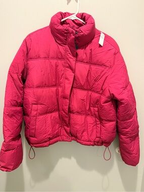 Old Navy hot pink puffer coat